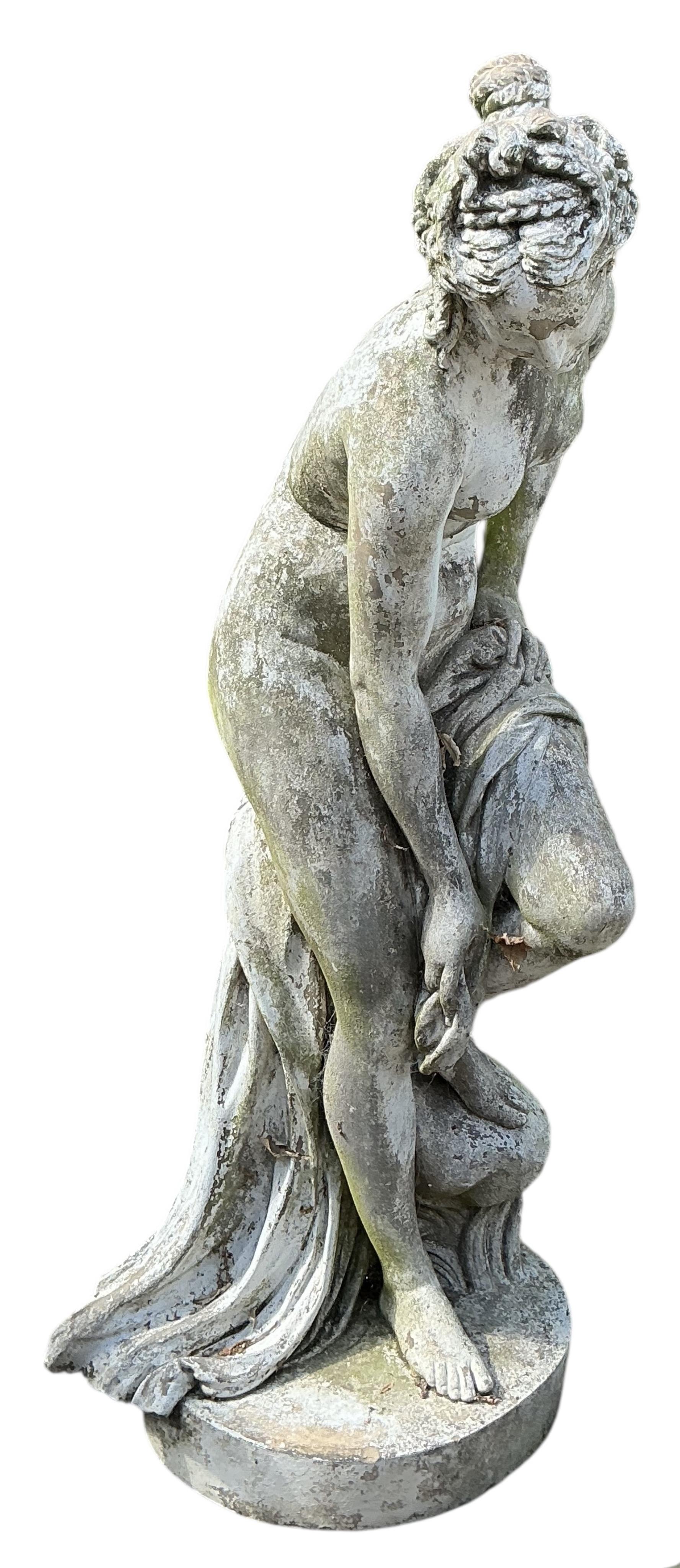 A large reconstituted stone garden ornament of Venus, height 160cm